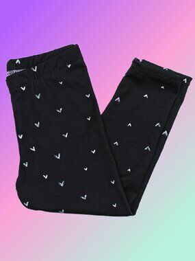 Toddler Girl Black Heart Leggings, 2t